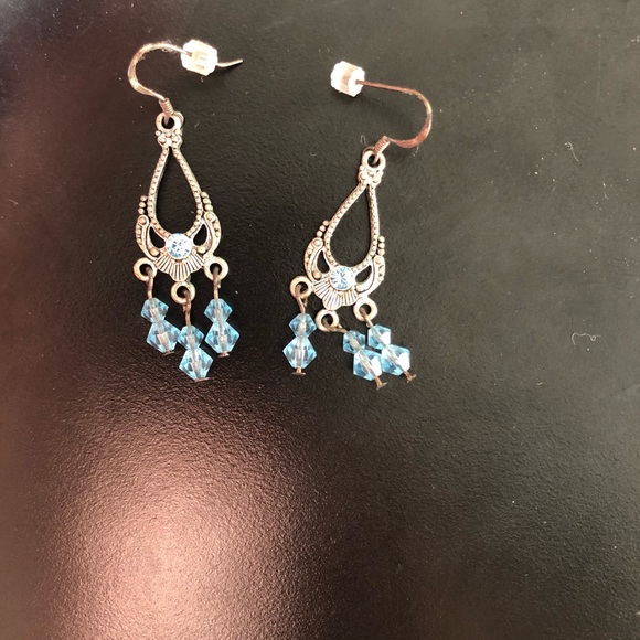 Blue Crystal Earings - Picture 3 of 3